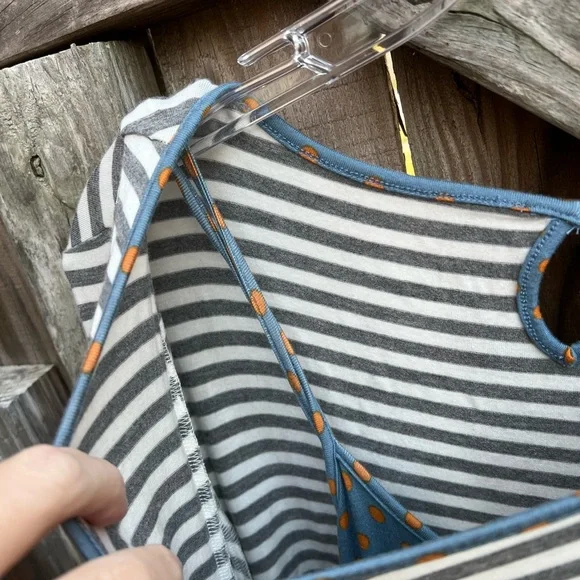 👗Matilda Jane Gray and White Striped Long Sleeve Top - Picture 8 of 9